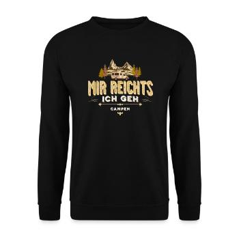 Mir reichts ich geh campen Camping Vintage - Unisex Pullover - Schwarz - Vorne - Alina (178cm) & Michal (187cm)