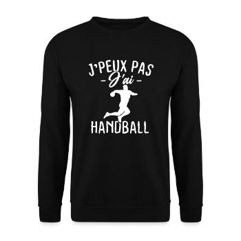 Je peux pas j'ai Handball - Sweat-shirt Unisexe - noir - Devant - Alina (178cm) & Michal (187cm)