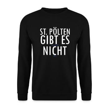 St. Pölten gibt es doch, aber sags nicht weiter - Unisex Pullover - Schwarz - Vorne - Alina (178cm) & Michal (187cm)