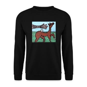 La Biche - Sweat-shirt Unisexe - noir - Devant - Alina (178cm) & Michal (187cm)