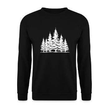 Wald Bäume - Unisex Pullover - Schwarz - Vorne - Alina (178cm) & Michal (187cm)