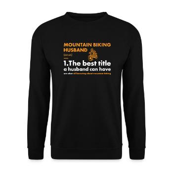 Biker Husband Definition Mountain Biking - Unisex Sweatshirt - black - Front - Alina (178cm) & Michal (187cm)