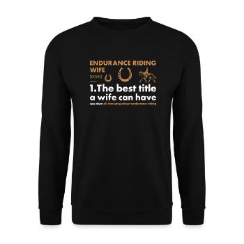 Rider Wife Definition Endurance Riding - Unisex Pullover - Schwarz - Vorne - Alina (178cm) & Michal (187cm)