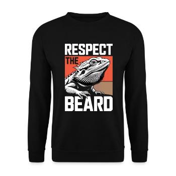 Respect the Beard! Bearded Dragon Reptile Terraristics - Unisex Sweatshirt - black - Front - Alina (178cm) & Michal (187cm)