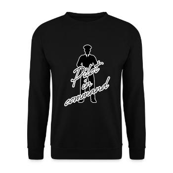 Pilot in command captain plane aviation cockpit - Unisex Sweatshirt - black - Front - Alina (178cm) & Michal (187cm)