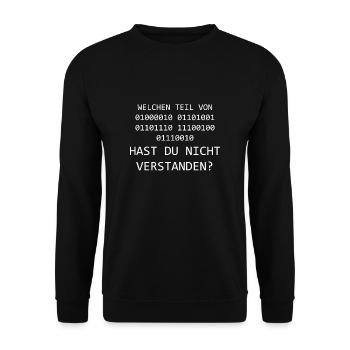 Lustiger Spruch Programmieren Informatiker Coder - Unisex Pullover - Schwarz - Vorne - Alina (178cm) & Michal (187cm)