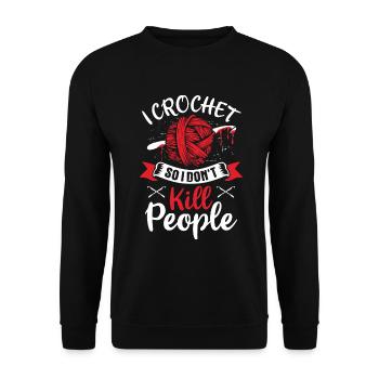 Crochet crochet fil fil crochet cadeau - Sweat-shirt Unisexe - noir - Devant - Alina (178cm) & Michal (187cm)