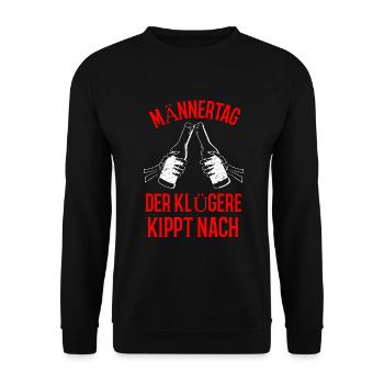 Männertag Vatertag Herrentag Himmelfahrt - Unisex Pullover - Schwarz - Vorne - Alina (178cm) & Michal (187cm)
