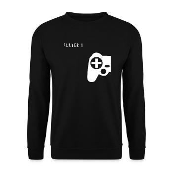 Joueur 1 Parent - Sweat-shirt Unisexe - noir - Devant - Alina (178cm) & Michal (187cm)