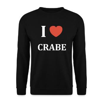 i love Crabe - Sweat-shirt Unisexe - noir - Devant - Alina (178cm) & Michal (187cm)