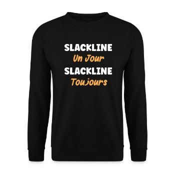 Slackline un jour Slackline toujours - Sweat-shirt Unisexe - noir - Devant - Alina (178cm) & Michal (187cm)
