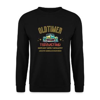 Anniversaire des années de voiture ancienne - Sweat-shirt Unisexe - noir - Devant - Alina (178cm) & Michal (187cm)