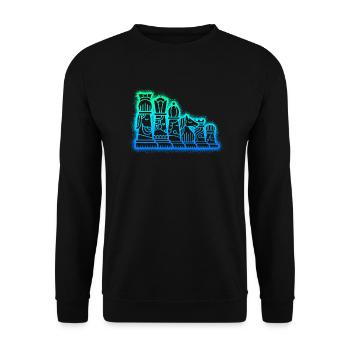Schachfiguren Schachspieler Kinder Jungen Schach - Unisex Pullover - Schwarz - Vorne - Alina (178cm) & Michal (187cm)