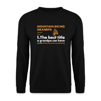 Biker Grandpa Definition Mountain Biking - Unisex Sweatshirt - black - Front - Alina (178cm) & Michal (187cm)
