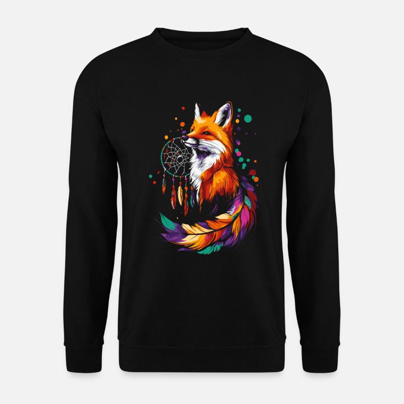 Fuchs mit Traumfänger - Unisex Pullover - Schwarz
