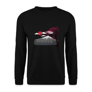 Fleur de cerisier Japon Asie Nature Montagnes Nature - Sweat-shirt Unisexe - noir - Devant - Alina (178cm) & Michal (187cm)