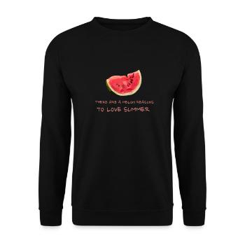 Il y a des raisons pour Melon d'aimer le melon d'été - Sweat-shirt Unisexe - noir - Devant - Alina (178cm) & Michal (187cm)