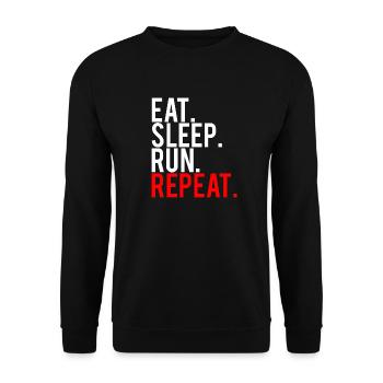 Eat Sleep Run Repeat Jogging Design - Unisex Sweatshirt - black - Front - Alina (178cm) & Michal (187cm)