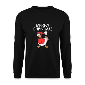 Poulet de Noël Joyeux Noël - Sweat-shirt Unisexe - noir - Devant - Alina (178cm) & Michal (187cm)
