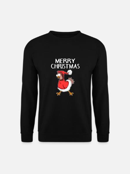 Weihnachtshuhn Merry Christmas - Unisex Pullover - Schwarz