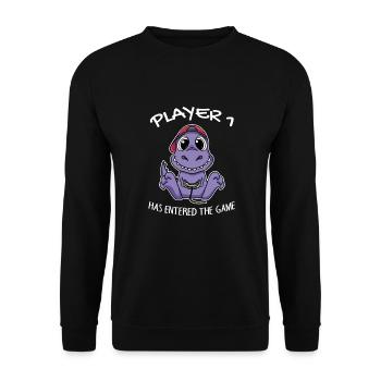 First Baby Player 1 has the game Entering Baby - Unisex Sweatshirt - black - Front - Alina (178cm) & Michal (187cm)