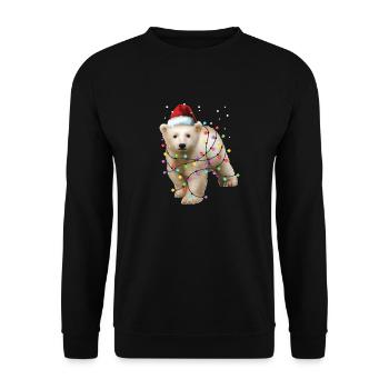 Christmas Polar Bear - Funny Xmas Cute Animal Gift - Unisex Sweatshirt - black - Front - Alina (178cm) & Michal (187cm)