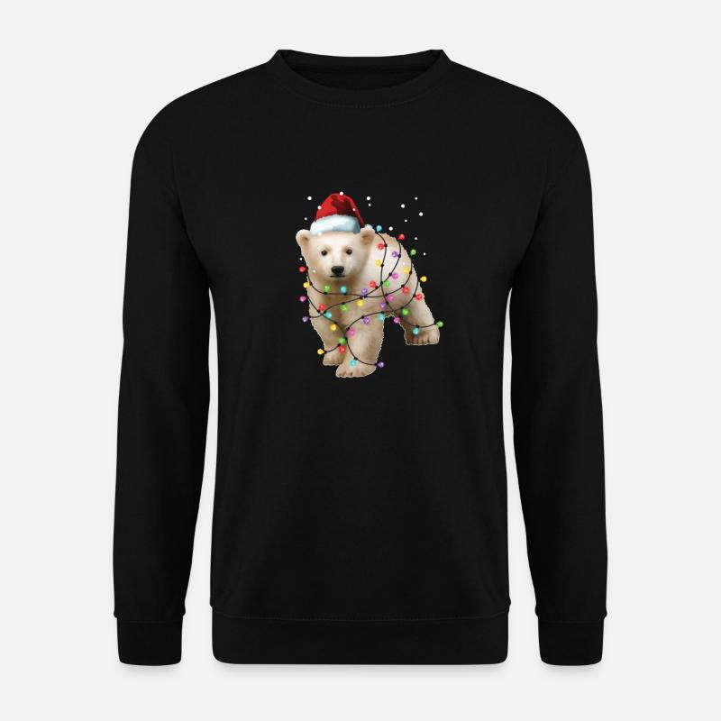 Weihnachts-Eisbär - Lustiges Weihnachts-niedliches Tiergeschenk - Unisex Pullover - Schwarz