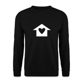 House with heart - Unisex Sweatshirt - black - Front - Alina (178cm) & Michal (187cm)