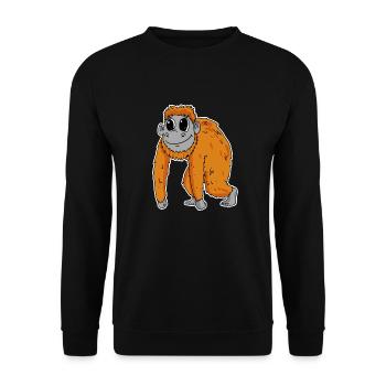 Orang Utan Affe - Unisex Pullover - Schwarz - Vorne - Alina (178cm) & Michal (187cm)
