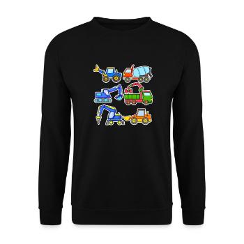 Construction site vehicles - Unisex Sweatshirt - black - Front - Alina (178cm) & Michal (187cm)