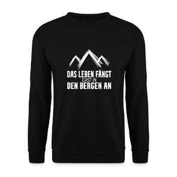 Wandern Berge Wanderer - Unisex Pullover - Schwarz - Vorne - Alina (178cm) & Michal (187cm)