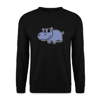 Hippopotame - Sweat-shirt Unisexe - noir - Devant - Alina (178cm) & Michal (187cm)