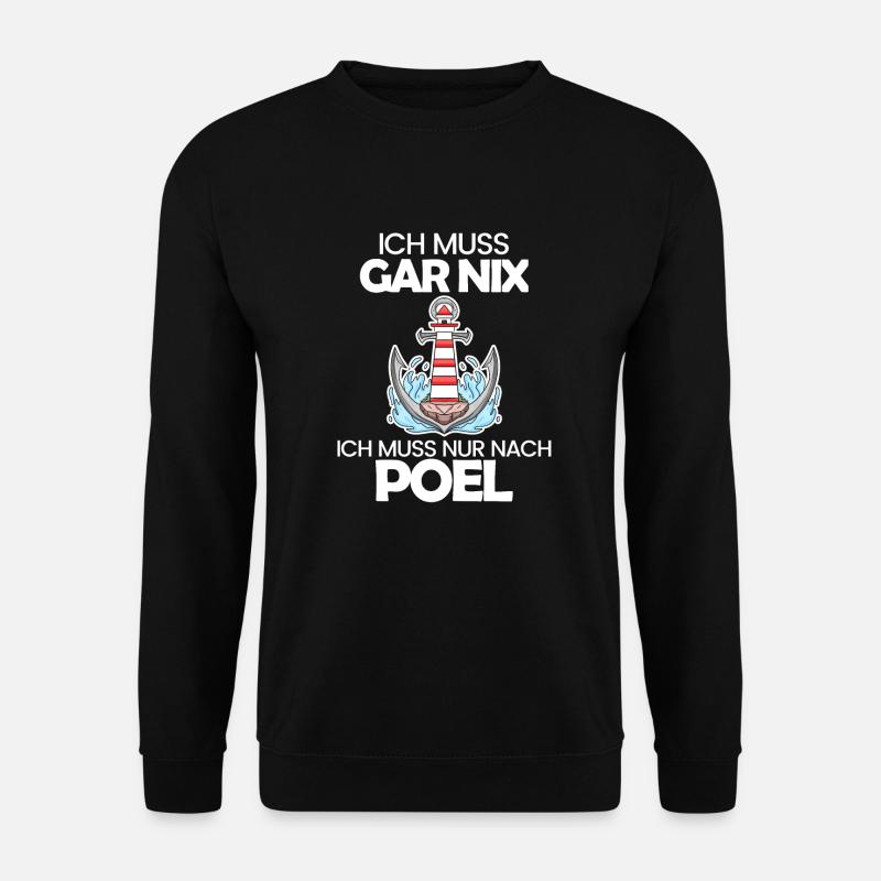 Poel Ostsee Urlaub Anker - Unisex Pullover - Schwarz