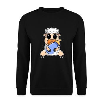 Baby Schaf - Unisex Pullover - Schwarz - Vorne - Alina (178cm) & Michal (187cm)