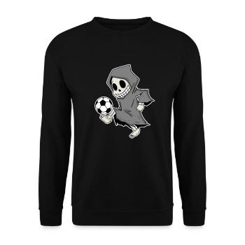 Grim Reaper avec le football - Sweat-shirt Unisexe - noir - Devant - Alina (178cm) & Michal (187cm)