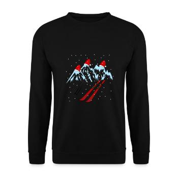 Winterurlaub Skigebiet Ski Langlauf Tirol Xmas Alm - Unisex Pullover - Schwarz - Vorne - Alina (178cm) & Michal (187cm)