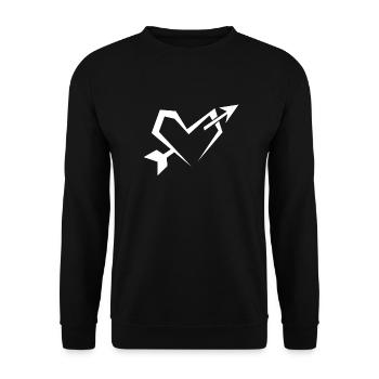 Herz Liebe - Unisex Pullover - Schwarz - Vorne - Alina (178cm) & Michal (187cm)