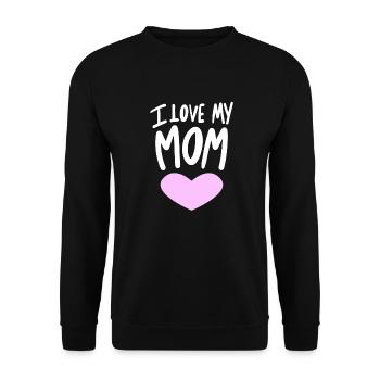 I love my mum - Ich liebe meine Mama - Unisex Sweatshirt - black - Front - Alina (178cm) & Michal (187cm)