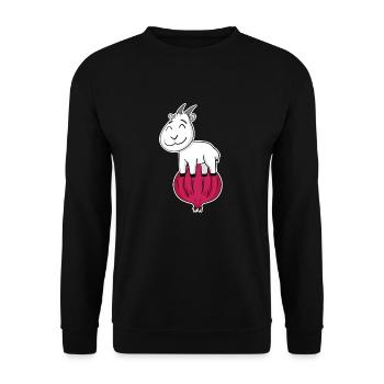 Zwiebel Ziege Ziegenbock - Unisex Pullover - Schwarz - Vorne - Alina (178cm) & Michal (187cm)