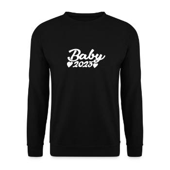 Bébé 2023 Grossesse enceinte - Sweat-shirt Unisexe - noir - Devant - Alina (178cm) & Michal (187cm)