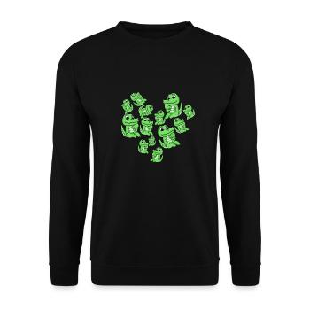 Krokodil Familie - Krokodil mit Baby - Krokodil - Unisex Pullover - Schwarz - Vorne - Alina (178cm) & Michal (187cm)