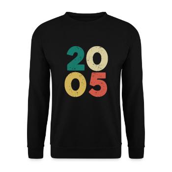 2005 - Millésime 2005 Rétro Vintage - Sweat-shirt Unisexe - noir - Devant - Alina (178cm) & Michal (187cm)