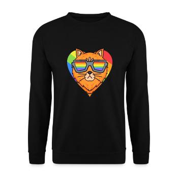 Chat LGBT Maine Coon Rainbow - Sweat-shirt Unisexe - noir - Devant - Alina (178cm) & Michal (187cm)