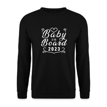 Bébé à bord grossesse enceinte 2023 - Sweat-shirt Unisexe - noir - Devant - Alina (178cm) & Michal (187cm)