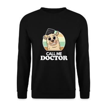 Thèse de doctorat Doctorat Doctorat - Sweat-shirt Unisexe - noir - Devant - Alina (178cm) & Michal (187cm)