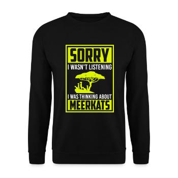 Suricate Mignon Mignon Doux - Sweat-shirt Unisexe - noir - Devant - Alina (178cm) & Michal (187cm)