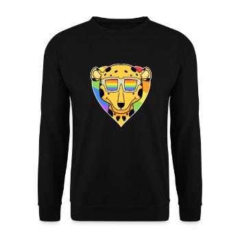 LGBT Animal Cheetah Rainbow Heart - Sweat-shirt Unisexe - noir - Devant - Alina (178cm) & Michal (187cm)