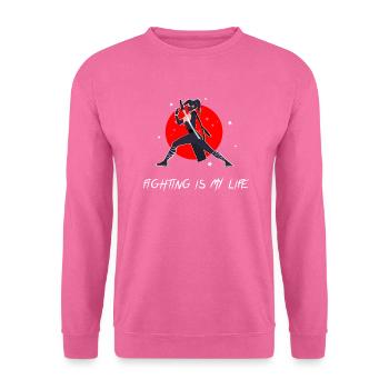 Fighter in battle pose with sword - Unisex Sweatshirt - pink - Front