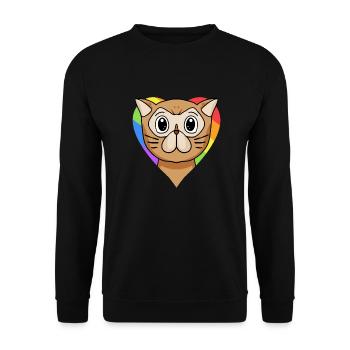 CHAT LGBT Chat Persan Arc-en-ciel - Sweat-shirt Unisexe - noir - Devant - Alina (178cm) & Michal (187cm)