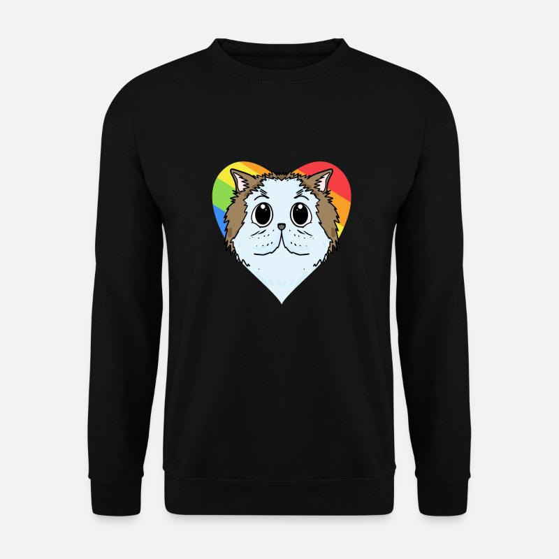 CHAT LGBT Chat Persan Arc-en-ciel - Sweat-shirt Unisexe - noir